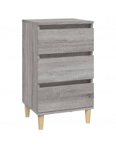 Comodino Grigio Sonoma 40x35x70 cm in Legno Multistrato