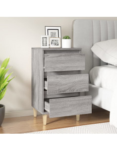 Comodino Grigio Sonoma 40x35x70 cm in Legno Multistrato 2