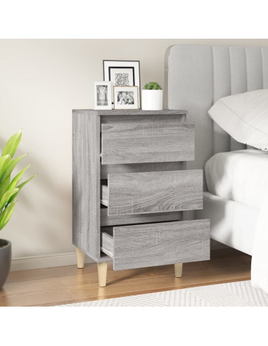 Comodino Grigio Sonoma 40x35x70 cm in Legno Multistrato