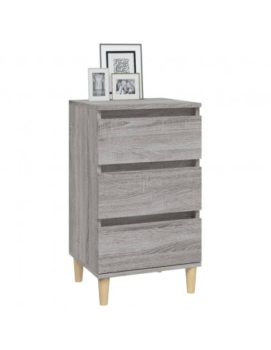 Comodino Grigio Sonoma 40x35x70 cm in Legno Multistrato