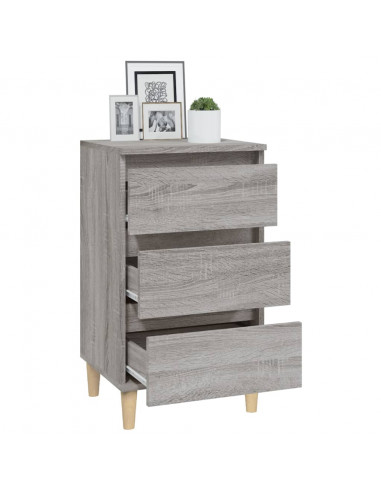 Comodino Grigio Sonoma 40x35x70 cm in Legno Multistrato