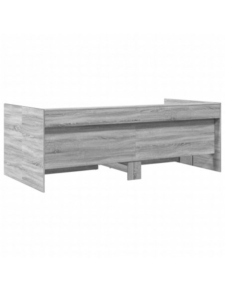 Divano Letto con Cassetti Grigio Sonoma 100x200 cm Multistrato