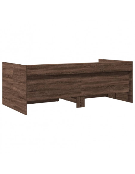 Divano Letto con Cassetti Rovere Marrone 90x190 cm Multistrato