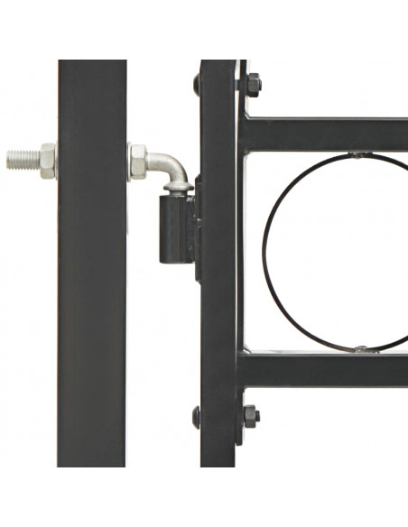Cancello per Recinzione ad Arco in Acciaio 100x250 cm Nero