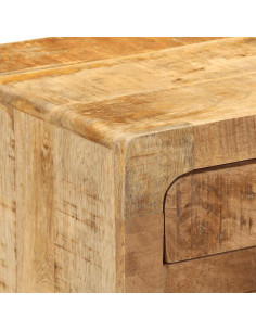 Comodini 2pz 37x32x50 cm in Legno Massello di Mango Grezzo 2