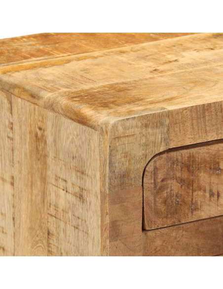 Comodini 2pz 37x32x50 cm in Legno Massello di Mango Grezzo