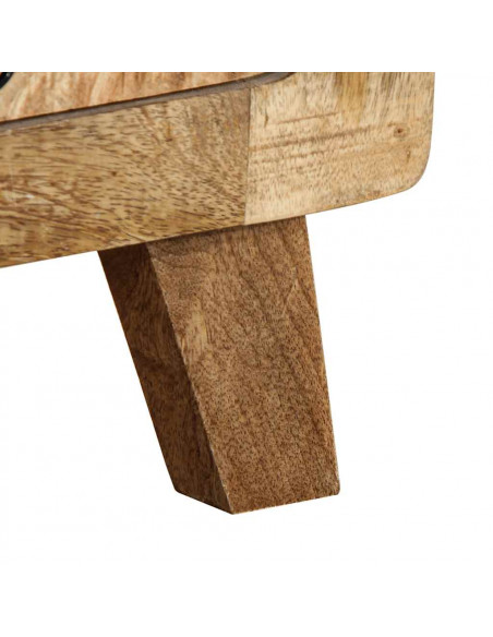 Comodini 2pz 37x32x50 cm in Legno Massello di Mango Grezzo