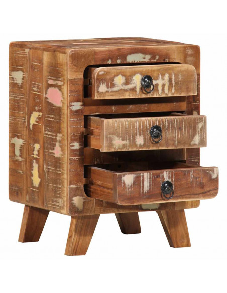 Comodini 2pz 37x32x50 cm in Legno Massello di Recupero