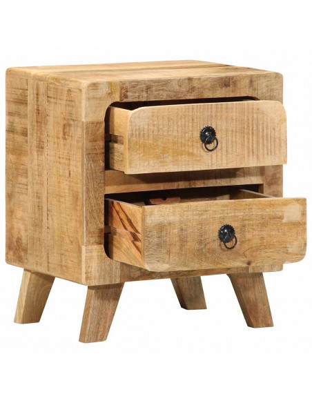 Comodini 2pz 40x32x46 cm in Legno Massello di Mango Grezzo