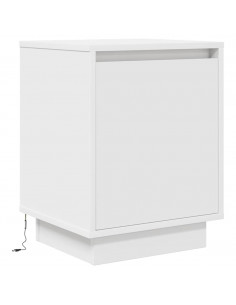 Comodini con Luci a LED 2 pz Bianco 38x34x50 cm