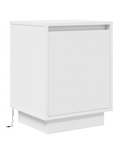 Comodini con Luci a LED 2 pz Bianco 38x34x50 cm