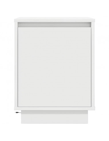 Comodini con Luci a LED 2 pz Bianco 38x34x50 cm