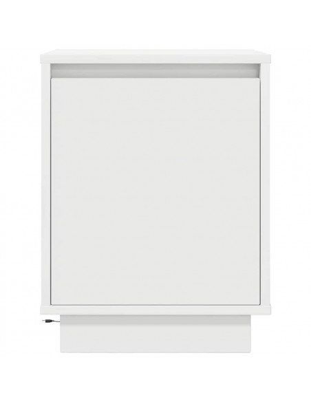 Comodini con Luci a LED 2 pz Bianco 38x34x50 cm