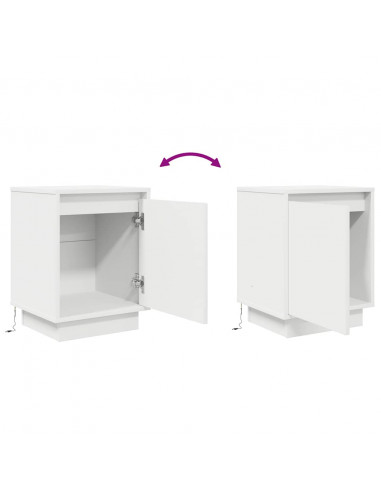 Comodini con Luci a LED 2 pz Bianco 38x34x50 cm