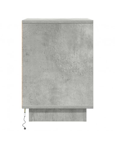 Comodini con Luci a LED 2 pz Grigio Cemento 38x34x50 cm