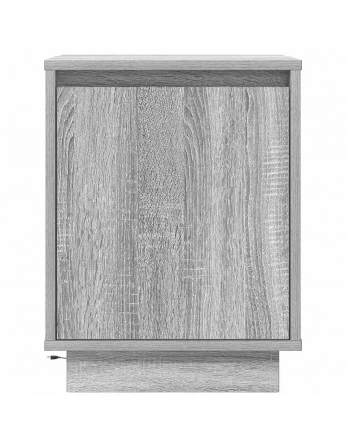 Comodini con Luci a LED 2 pz Grigio Sonoma 38x34x50 cm