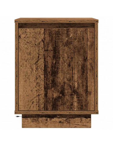 Comodini con Luci a LED 2 pz Legno Antico 38x34x50 cm