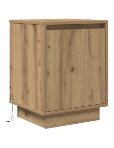 Comodini con Luci a LED 2 pz Rovere Artigianale 38x34x50 cm