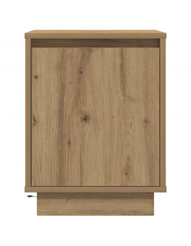 Comodini con Luci a LED 2 pz Rovere Artigianale 38x34x50 cm