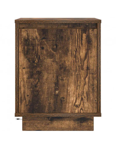 Comodini con Luci a LED 2 pz Rovere Fumo 38x34x50 cm