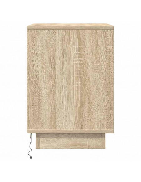 Comodini con Luci a LED 2 pz Rovere Sonoma 38x34x50 cm