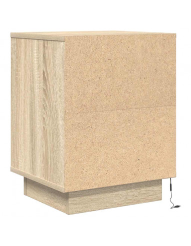 Comodini con Luci a LED 2 pz Rovere Sonoma 38x34x50 cm
