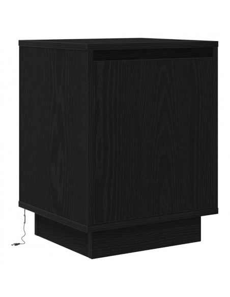 Comodini con Luci LED 2 pz Nero 38x34x50 cm