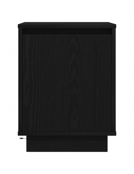 Comodini con Luci LED 2 pz Nero 38x34x50 cm