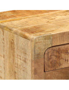 Comodino 37x32x50 cm in Legno Massello di Mango Grezzo 2