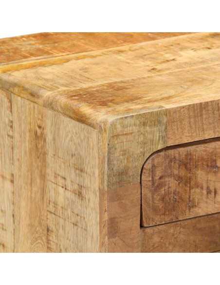 Comodino 37x32x50 cm in Legno Massello di Mango Grezzo