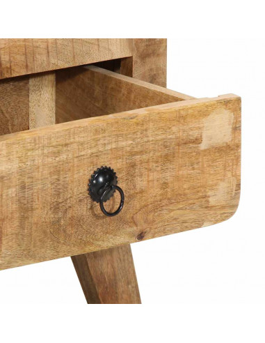 Comodino 40x32x46 cm in Legno Massello di Mango Grezzo