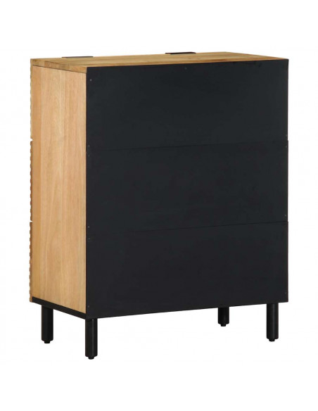 Credenze 2 pz Marrone 60x33x75 cm in Legno Massello di Mango