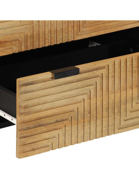 Credenze 2 pz Marrone 60x33x75 cm in Legno Massello di Mango