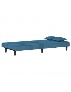 Divano Letto Blu in Velluto 2
