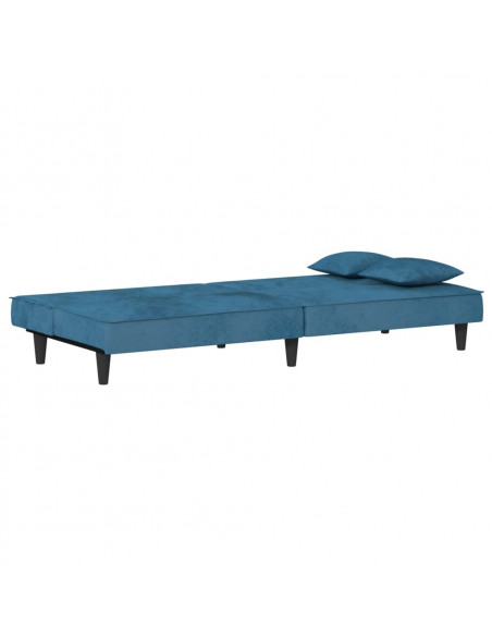 Divano Letto Blu in Velluto