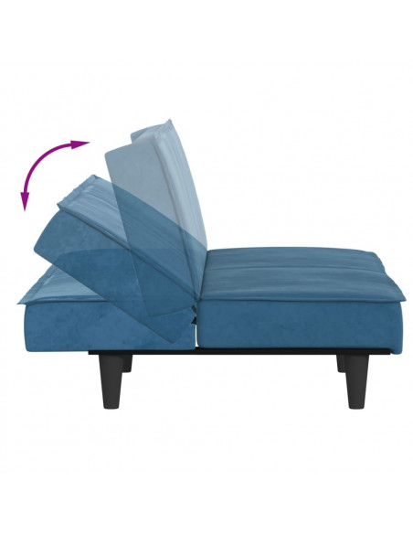 Divano Letto Blu in Velluto