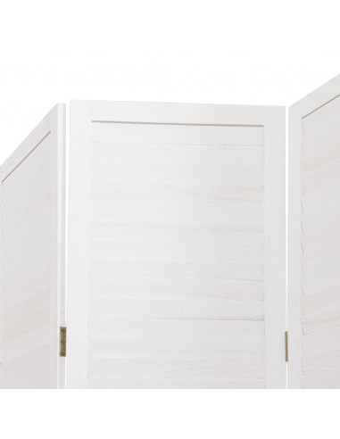 Divisorio Ambienti 6Pannelli Bianco Legno Massello di Paulownia