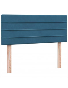 Giroletto a Molle con Materasso Blu Scuro 120x210 cm in Velluto