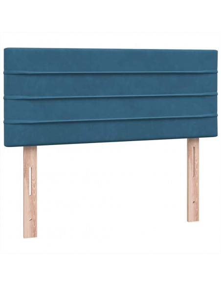 Giroletto a Molle con Materasso Blu Scuro 120x210 cm in Velluto