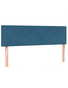 Giroletto a Molle con Materasso Blu Scuro 140x210 cm in Velluto