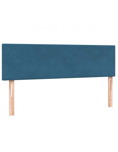 Giroletto a Molle con Materasso Blu Scuro 140x210 cm in Velluto