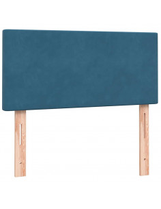 Giroletto a Molle con Materasso Blu Scuro 80x210 cm Velluto