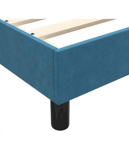 Giroletto a Molle con Materasso Blu Scuro 80x220 cm Velluto