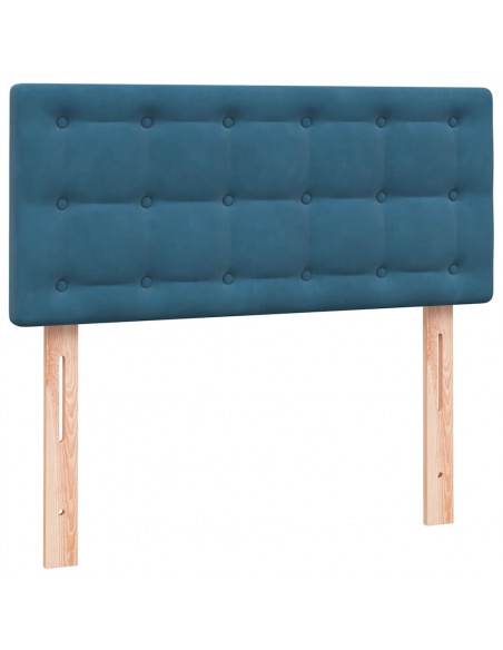Giroletto a Molle con Materasso Blu Scuro 80x220 cm Velluto