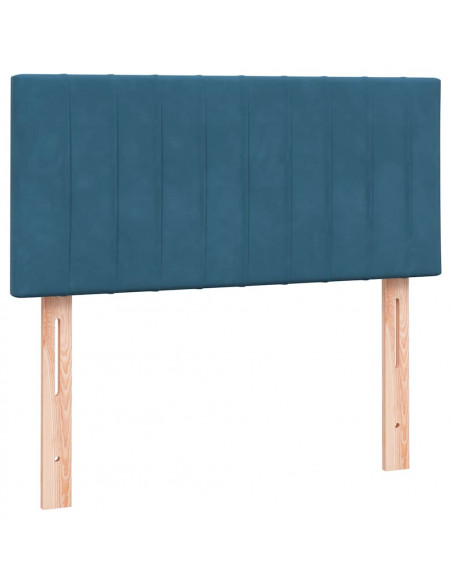 Giroletto a Molle con Materasso Blu Scuro 80x220 cm Velluto