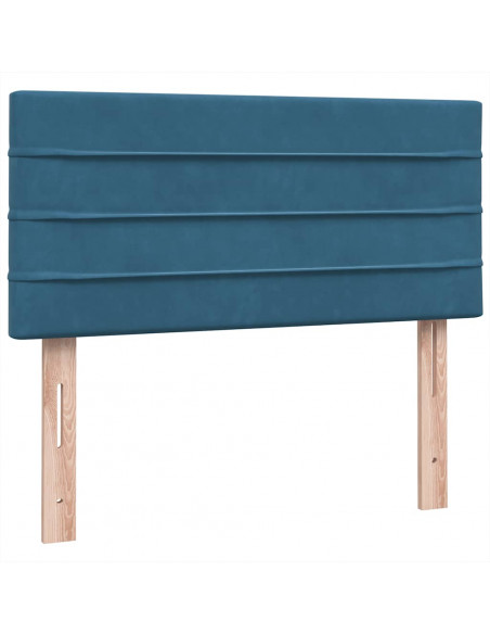 Giroletto a Molle con Materasso Blu Scuro 80x220 cm Velluto