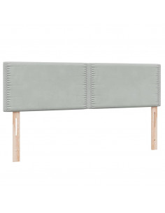 Giroletto a Molle con Materasso Grigio Chiaro 140x210cm Velluto