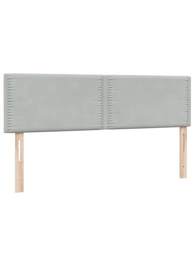 Giroletto a Molle con Materasso Grigio Chiaro 140x210cm Velluto