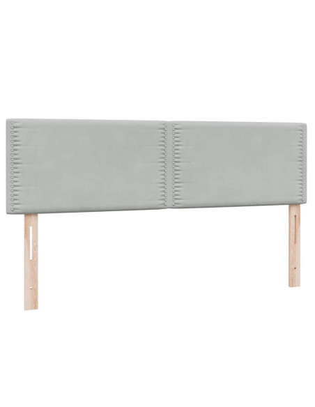 Giroletto a Molle con Materasso Grigio Chiaro 140x210cm Velluto