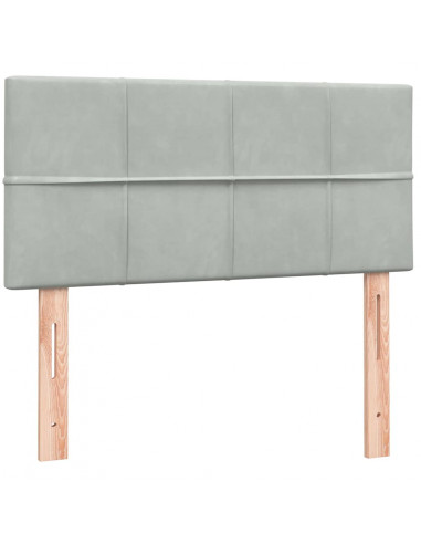 Giroletto a Molle con Materasso Grigio Chiaro 80x210 cm Velluto